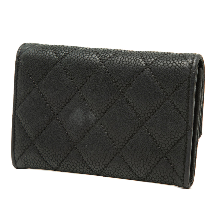 Chanel CC Matelassé Caviar à rabat Card Holder