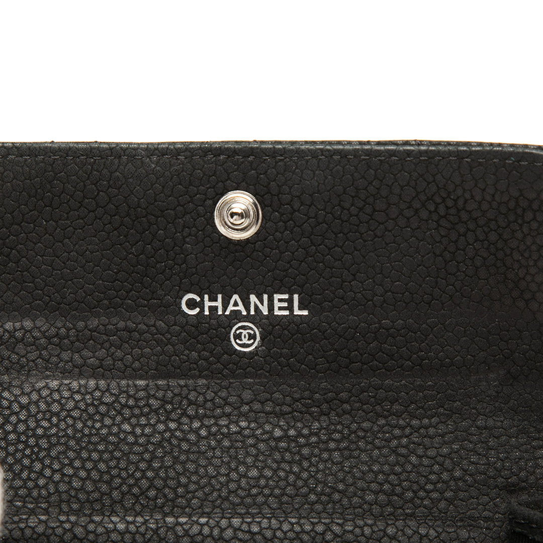 Chanel CC Matelassé Caviar à rabat Card Holder