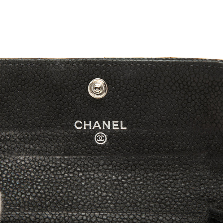 Chanel CC Matelassé Caviar à rabat Card Holder