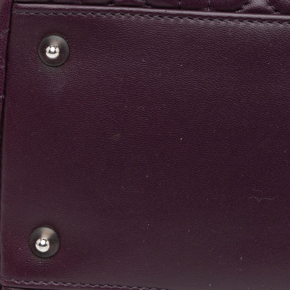 Medium Lambskin Cannage Lady Dior Purple - Gaby Paris