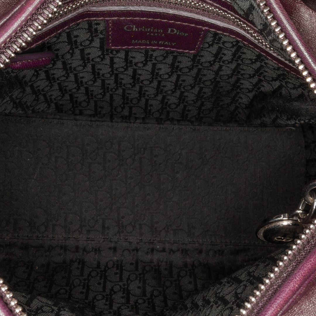 Medium Lambskin Cannage Lady Dior Purple - Gaby Paris