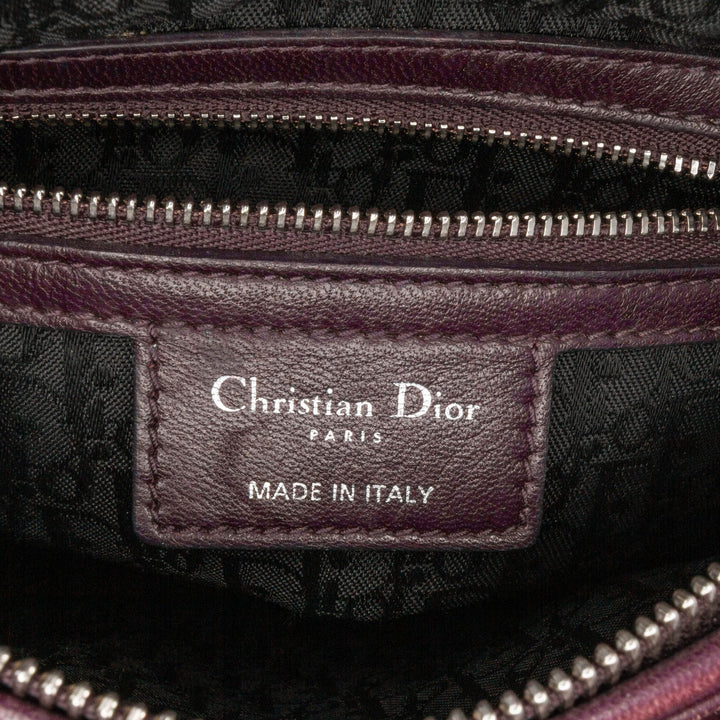 Medium Lambskin Cannage Lady Dior Purple - Gaby Paris