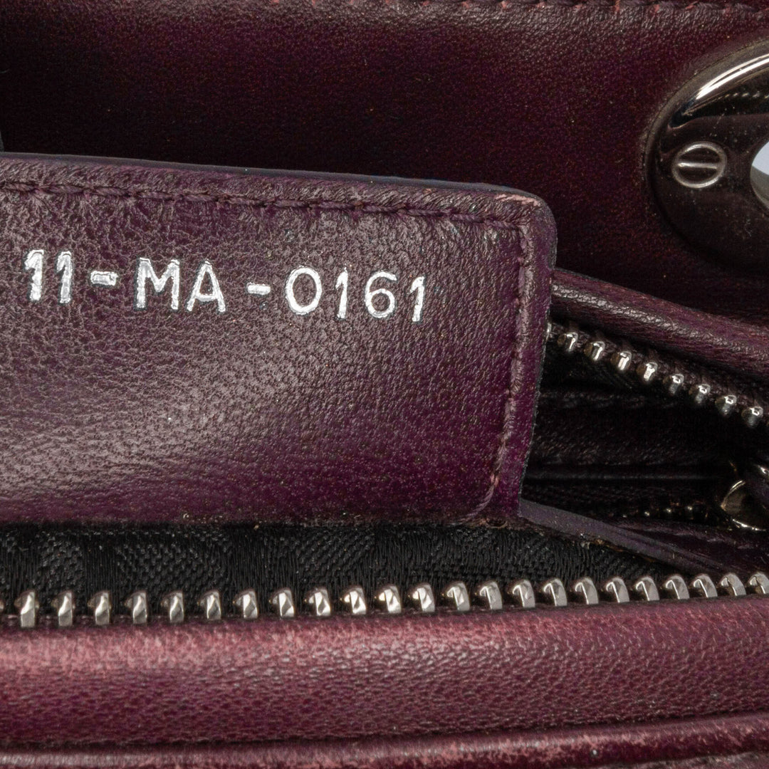 Medium Lambskin Cannage Lady Dior Purple - Gaby Paris
