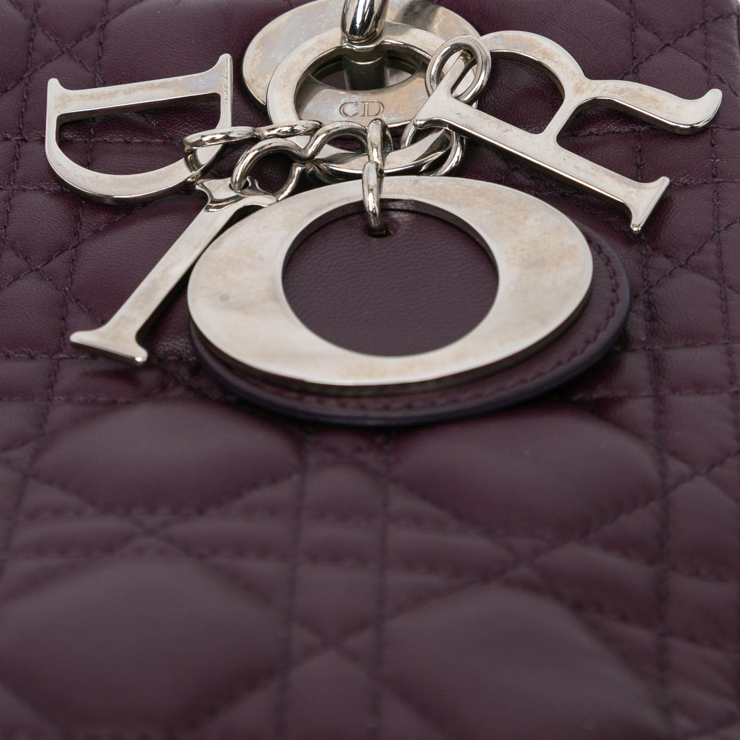 Medium Lambskin Cannage Lady Dior Purple - Gaby Paris
