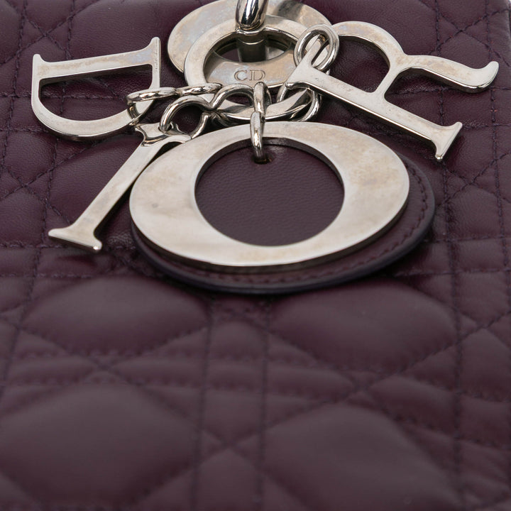 Medium Lambskin Cannage Lady Dior Purple - Gaby Paris
