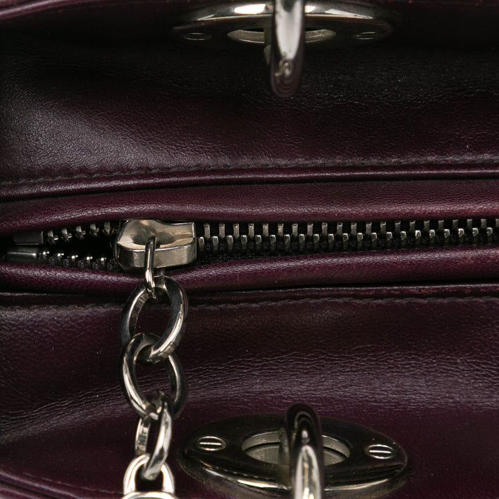 Medium Lambskin Cannage Lady Dior Purple - Gaby Paris