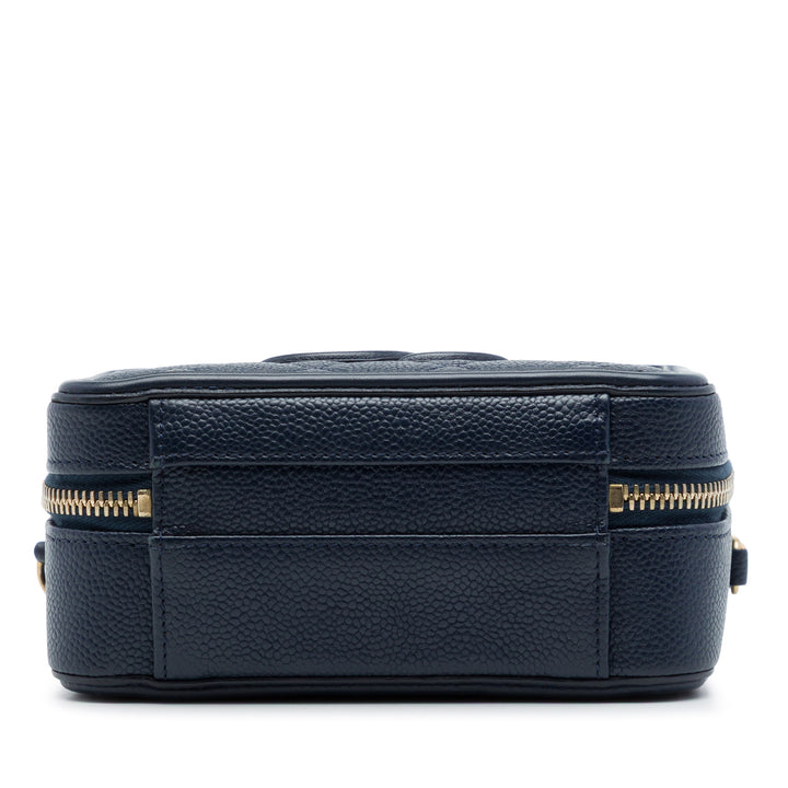Chanel CC Filigree Vanity Petit Cuir caviar Bleu – vue 3 – GABY PARIS