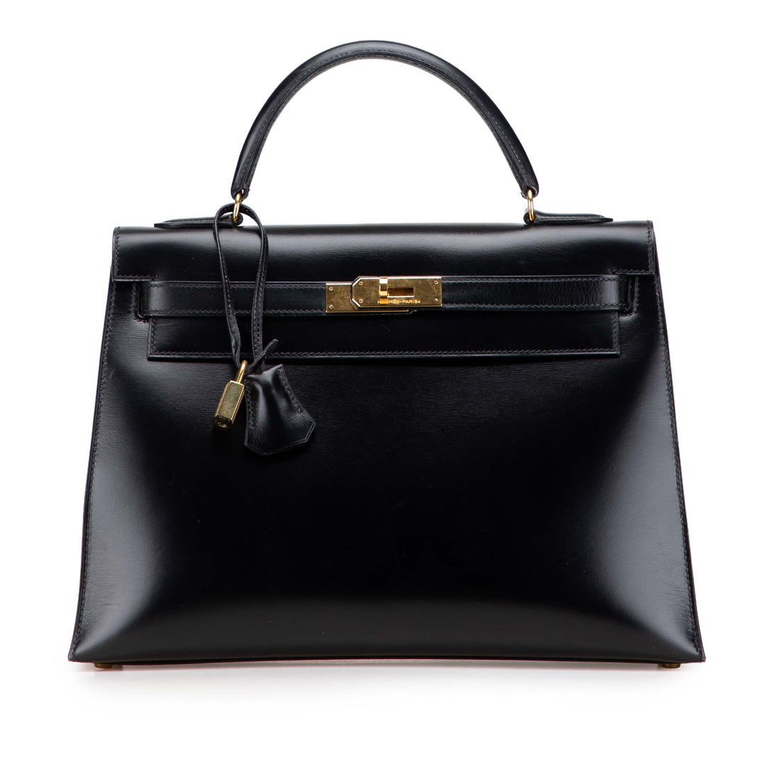 Hermès Box Calf Kelly Sellier 32 Noir – GABY PARIS Authentique