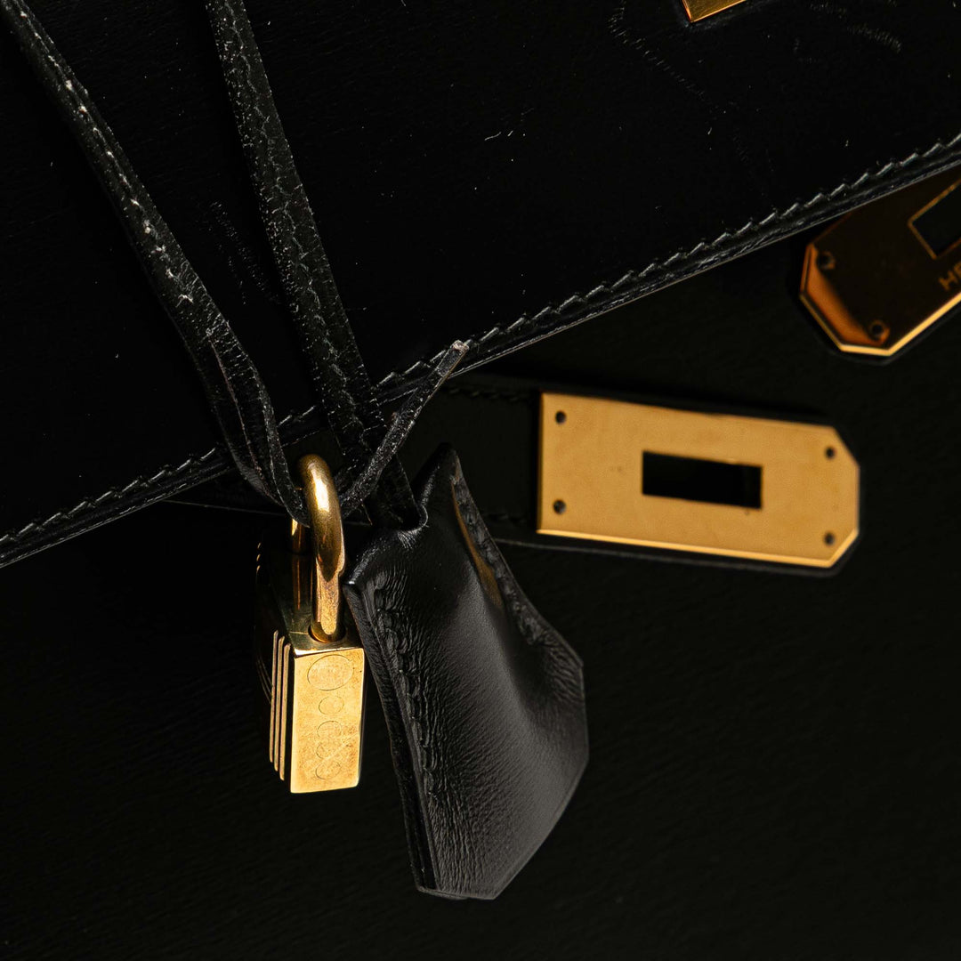 Hermès Box Calf Kelly Sellier 32 Noir – GABY PARIS Authentique