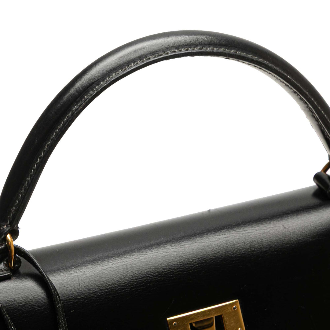 Hermès Box Calf Kelly Sellier 32 Noir – GABY PARIS Authentique