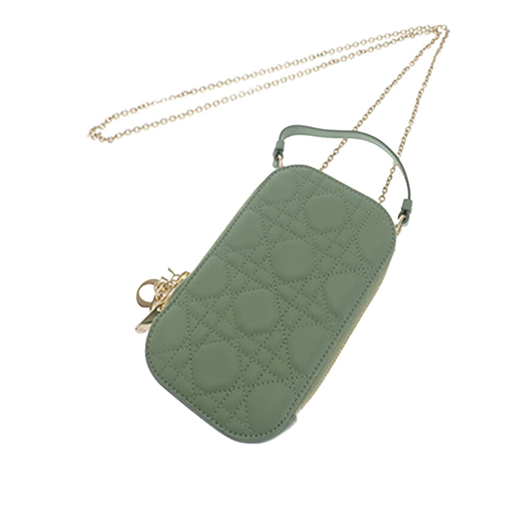 Dior Cannage Lady Dior Call In Étui téléphone Cuir d'agneau Vert
