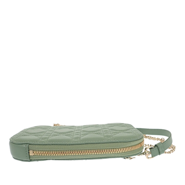 Dior Cannage Lady Dior Call In Étui téléphone Cuir d'agneau Vert