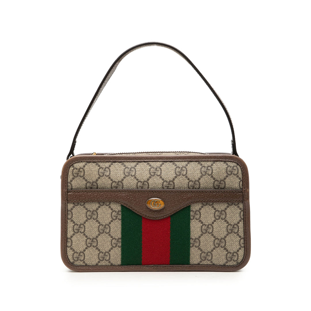 Gucci Sac à main Web Ophidia à GG Supreme Petit Beige – vue principale – GABY PARIS
