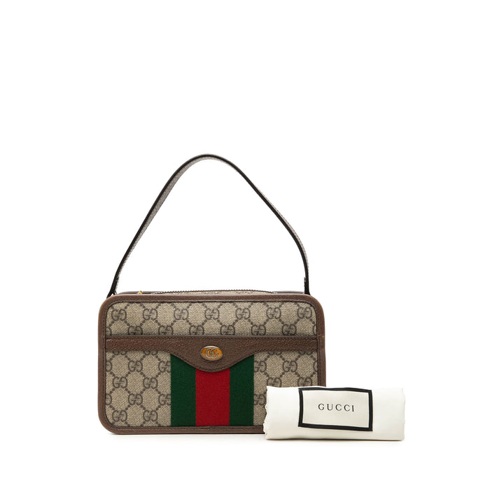 Gucci Sac à main Web Ophidia à GG Supreme Petit Beige – vue 7 – GABY PARIS