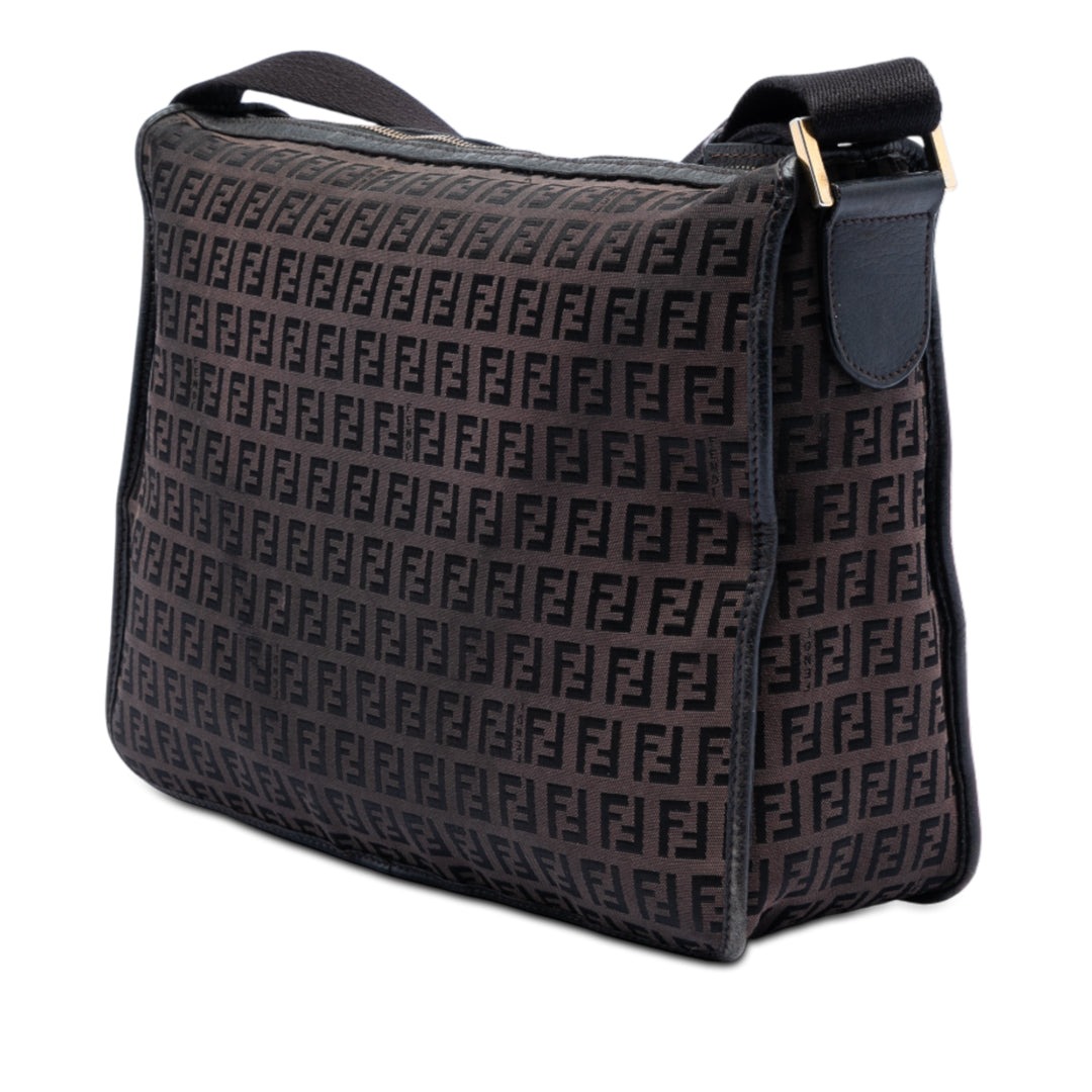 Fendi Zucchino Toile F Charm Sac porté croisé