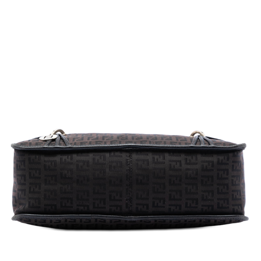 Fendi Zucchino Toile F Charm Sac porté croisé
