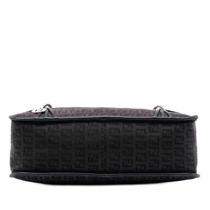 Fendi Zucchino Toile F Charm Sac porté croisé
