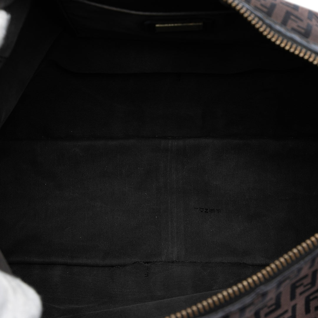 Fendi Zucchino Toile F Charm Sac porté croisé