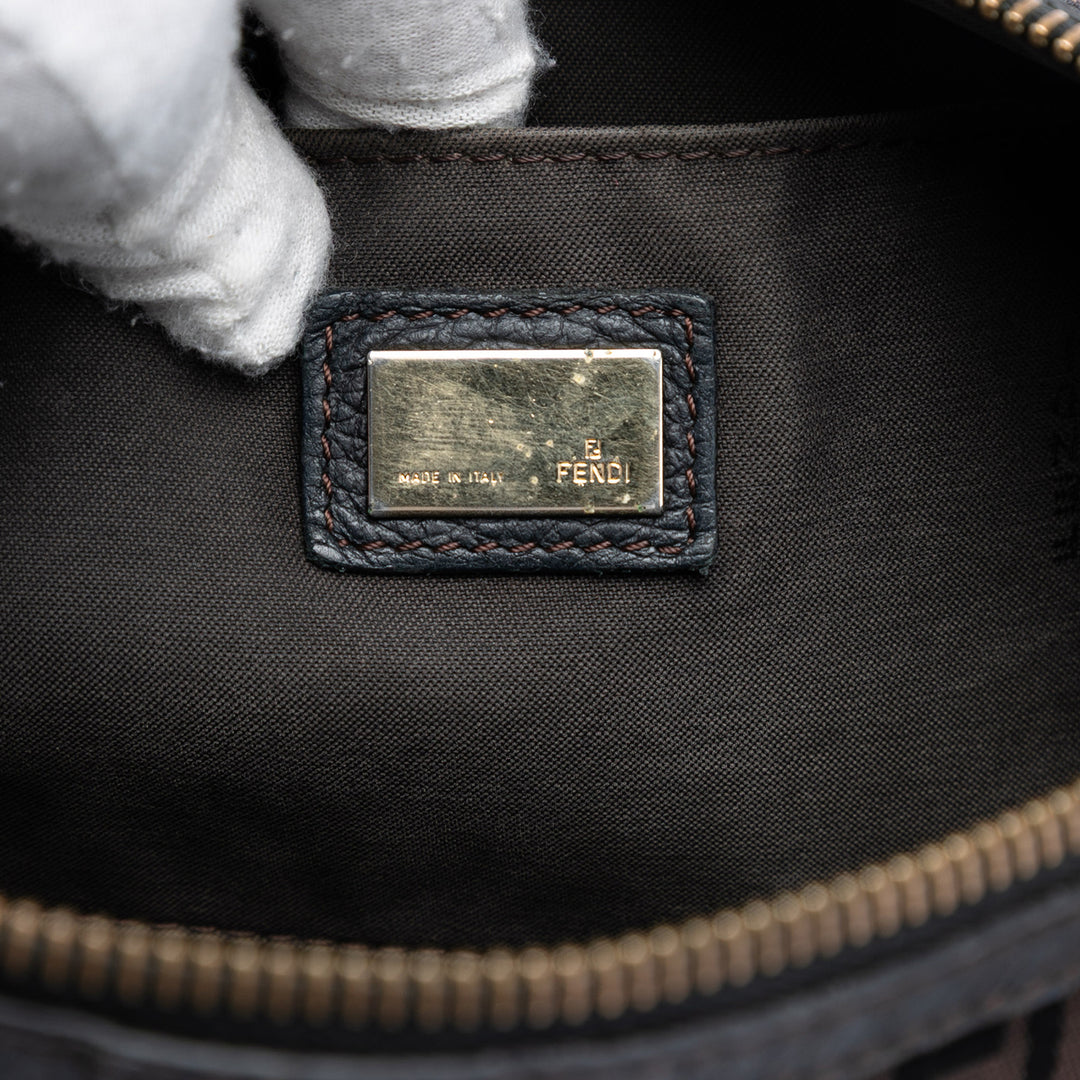 Fendi Zucchino Toile F Charm Sac porté croisé