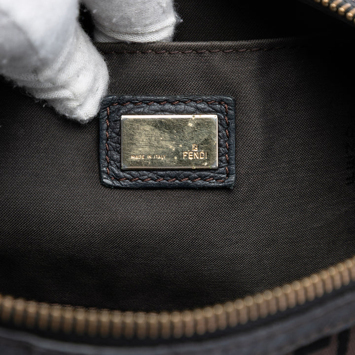 Fendi Zucchino Toile F Charm Sac porté croisé