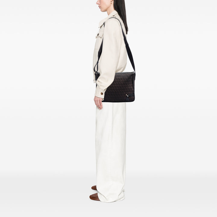 Fendi Zucchino Toile F Charm Sac porté croisé