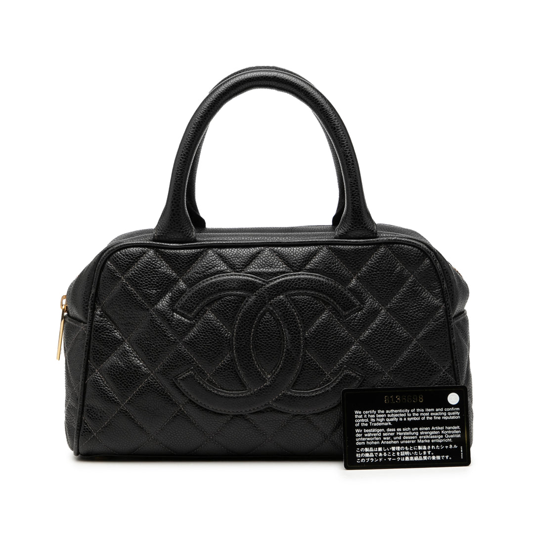 Chanel CC Matelassé Caviar Bowling Sac