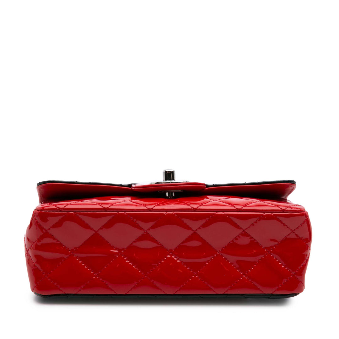 Mini Rectangular Classic Bicolor Patent Single Flap Red - Gaby Paris