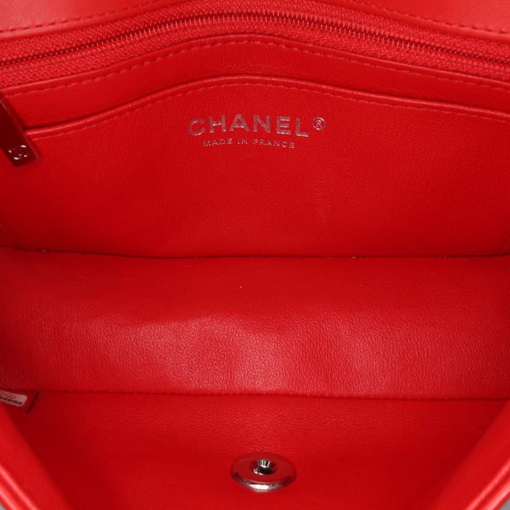 Mini Rectangular Classic Bicolor Patent Single Flap Red - Gaby Paris