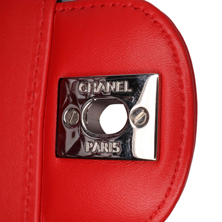 Mini Rectangular Classic Bicolor Patent Single Flap Red - Gaby Paris