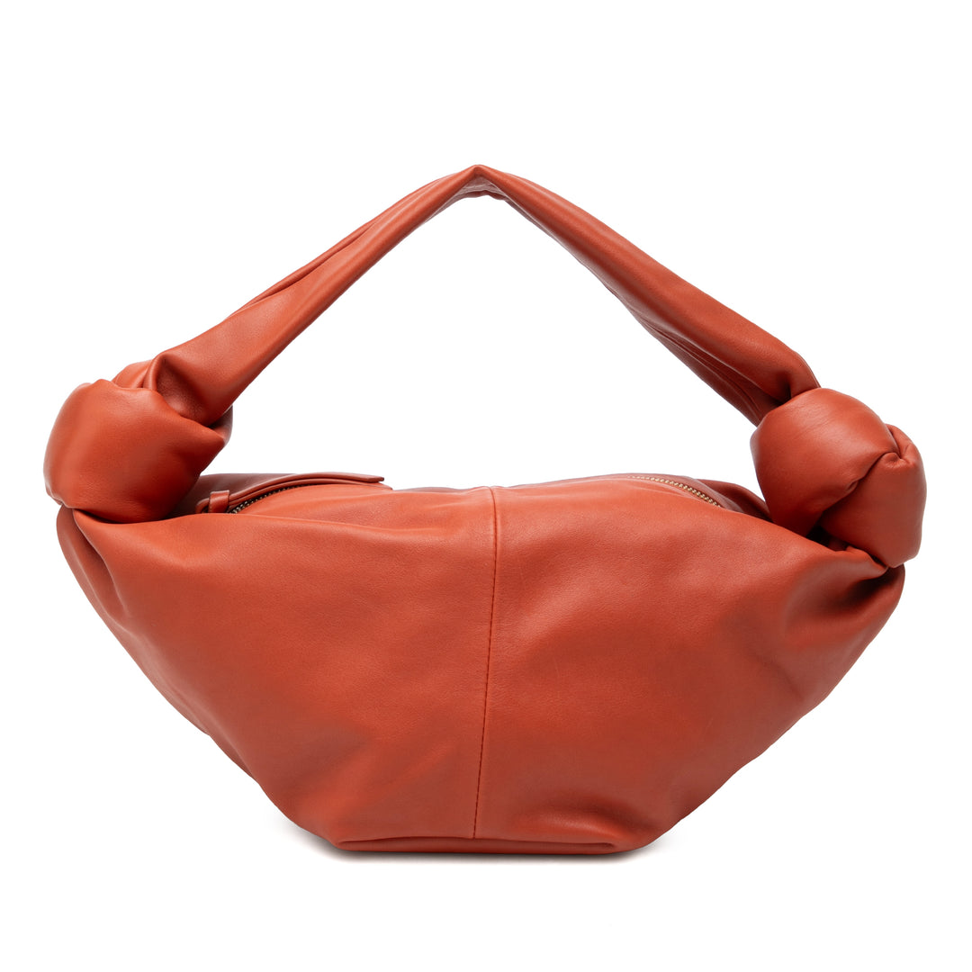 Bottega Veneta Sac à main Double Knot Mini Cuir de veau Orange – vue principale – GABY PARIS
