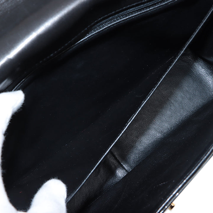 Chanel Jumbo Cuir verni Vertical Quilt Mademoiselle Flap Noir – GABY PARIS Authentique