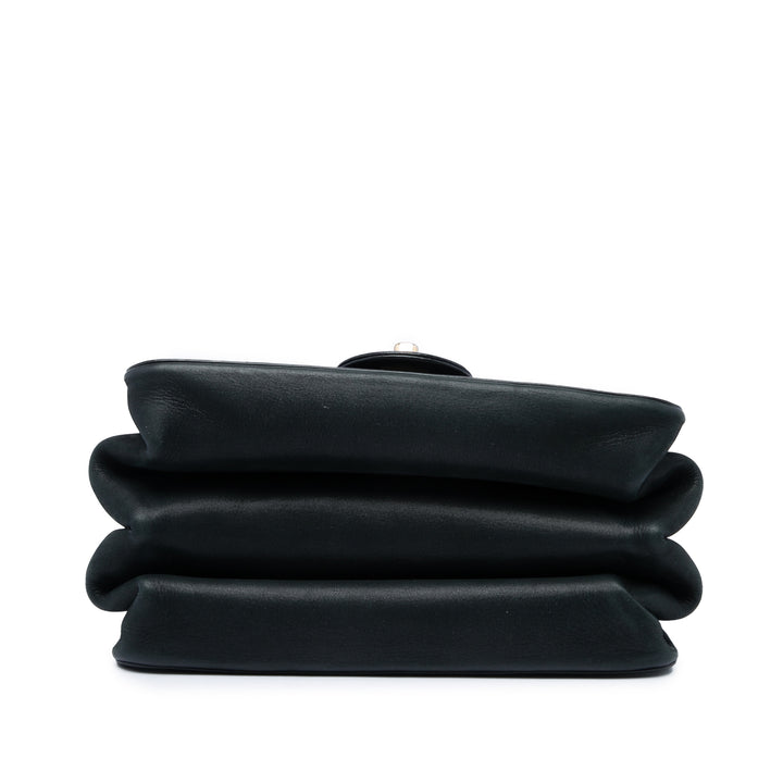 Chanel Matelassé Straight Lined à rabat Mini Cuir de veau Noir