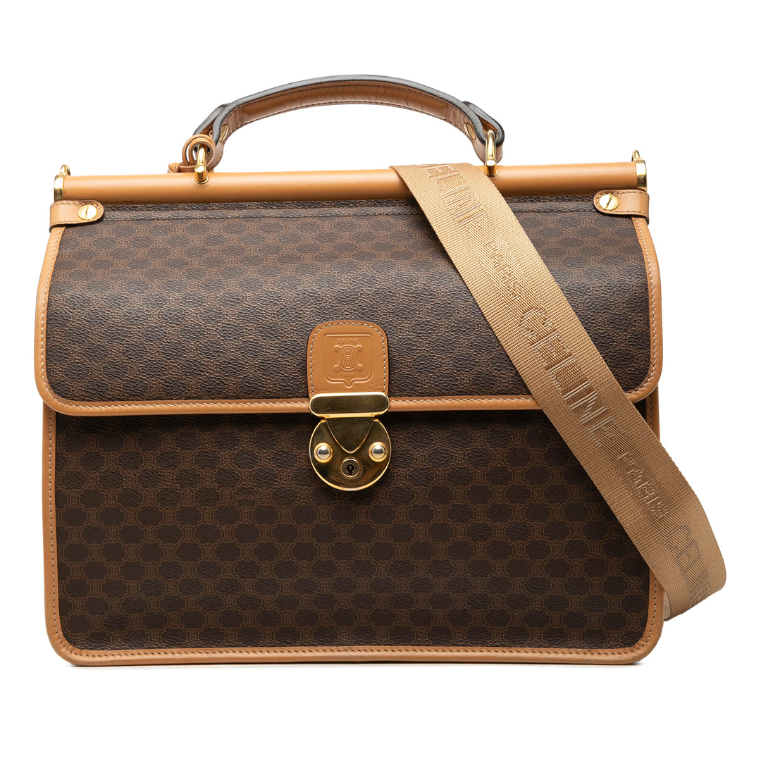Celine Macadam Sac Toile enduite Marron – vue principale – GABY PARIS