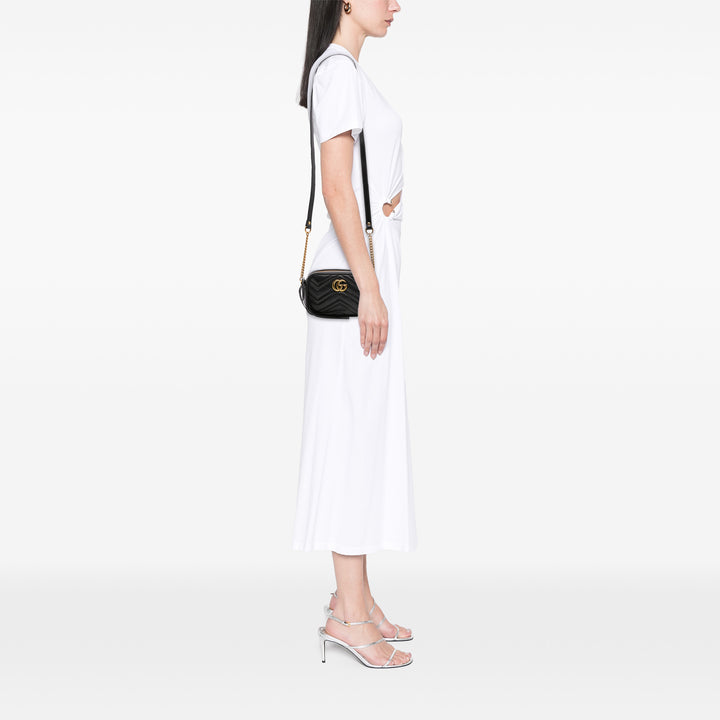 Mini GG Marmont Matelasse Leather Crossbody Black - Gaby Paris