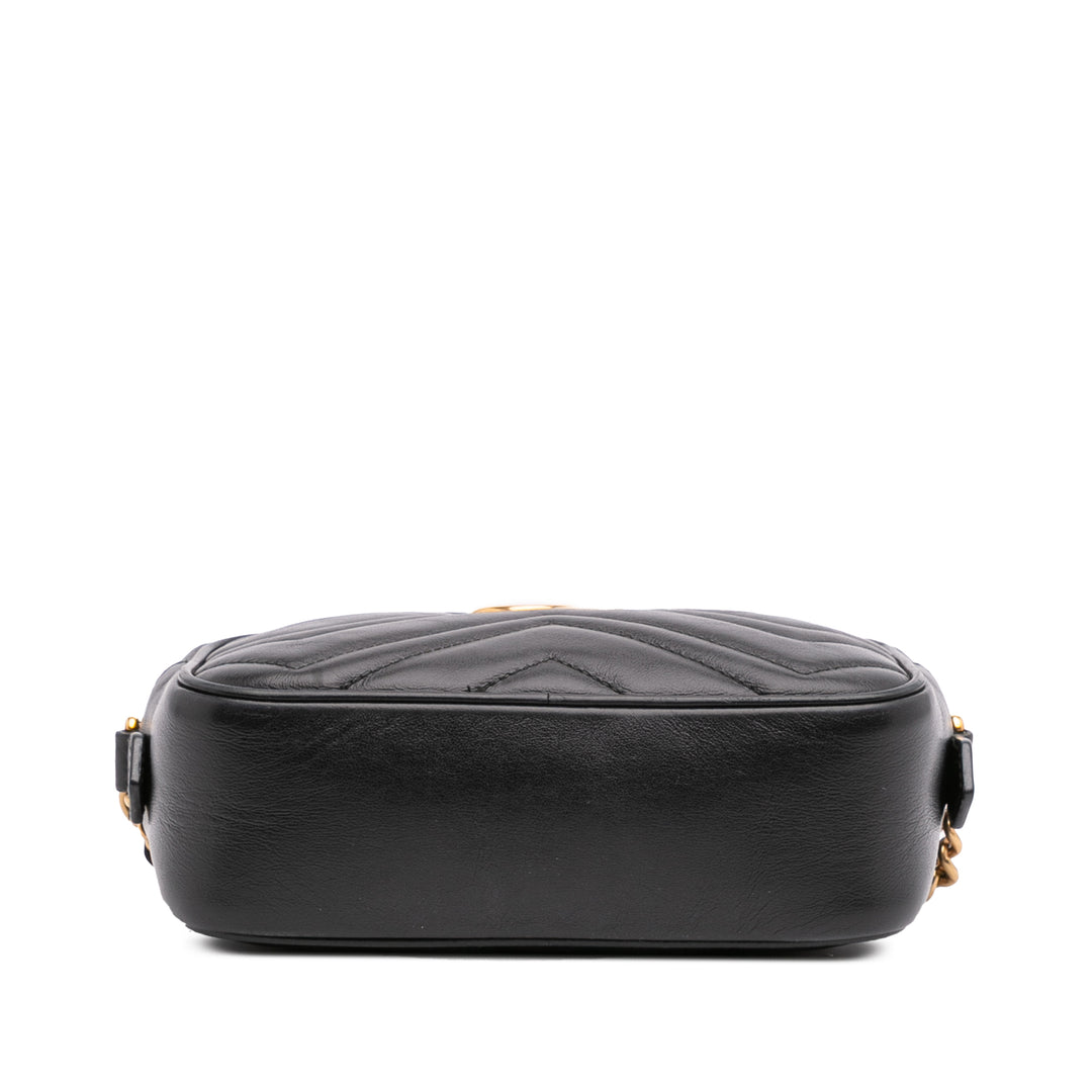 Mini GG Marmont Matelasse Leather Crossbody Black - Gaby Paris