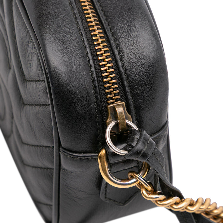 Mini GG Marmont Matelasse Leather Crossbody Black - Gaby Paris