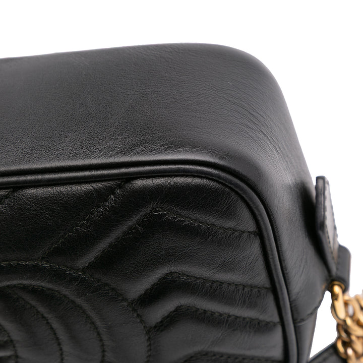 Mini GG Marmont Matelasse Leather Crossbody Black - Gaby Paris