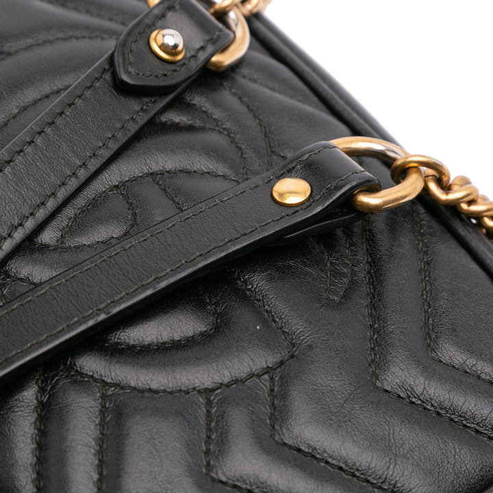 Mini GG Marmont Matelasse Leather Crossbody Black - Gaby Paris