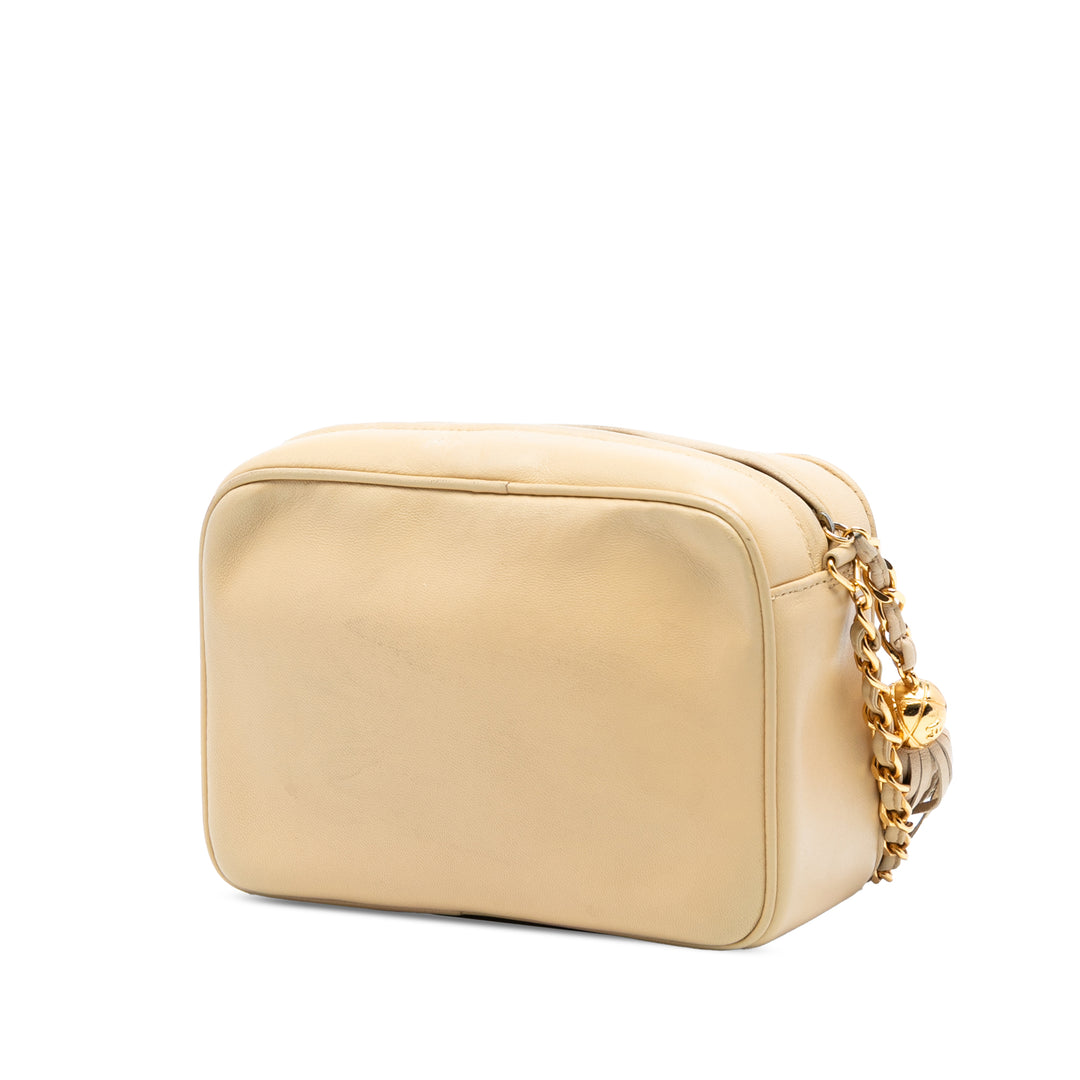 Chanel Triple CC Cuir d’agneau Pompon Chain Sac caméra