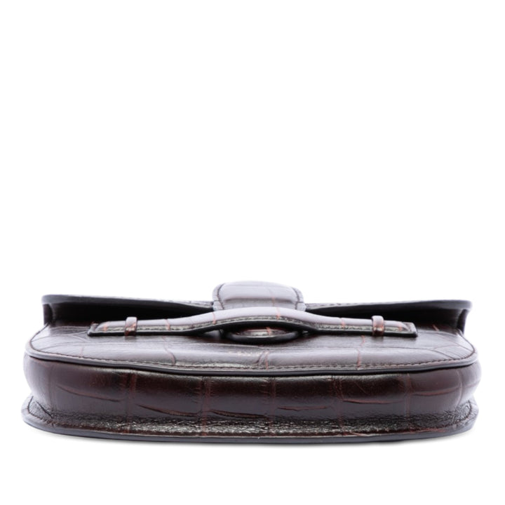 Celine Sac bandoulière embossé Symmetrical Mini Cuir de veau Marron – vue 3 – GABY PARIS