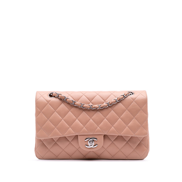 Medium Classic Lambskin Double Flap Brown - Gaby Paris