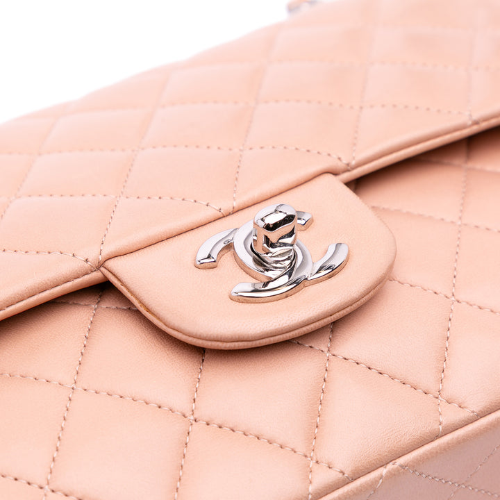 Medium Classic Lambskin Double Flap Brown - Gaby Paris