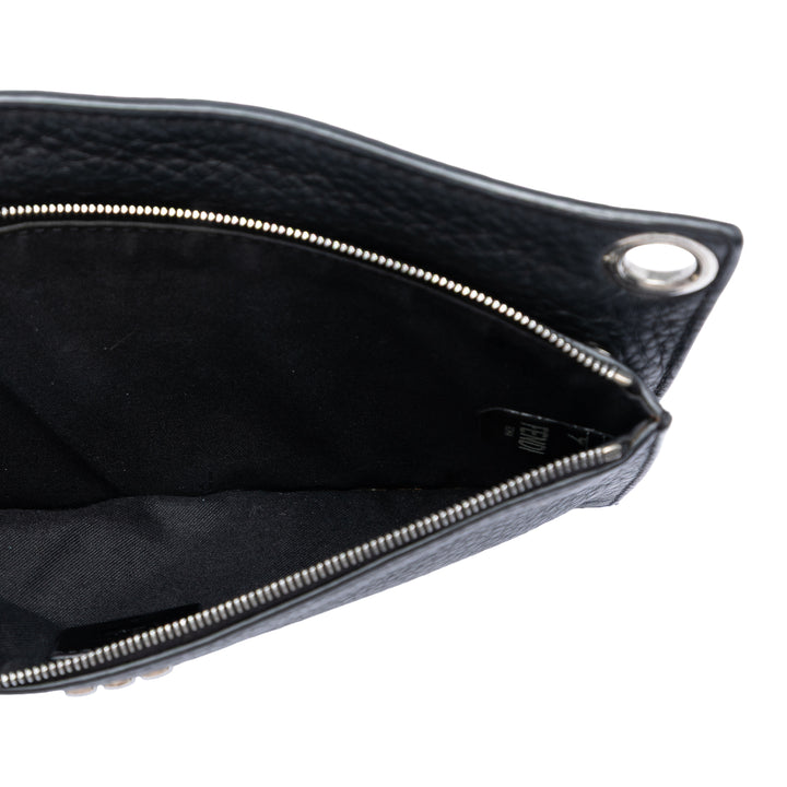 Fendi Cuir de veau FF 1974 Flat Pochette Sac porté croisé