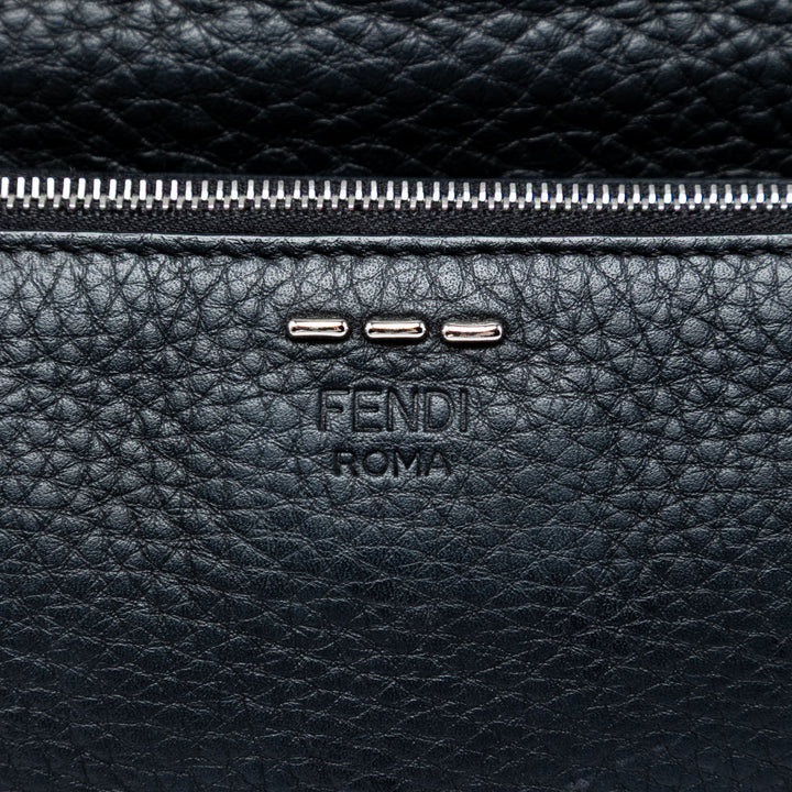 Fendi Cuir de veau FF 1974 Flat Pochette Sac porté croisé