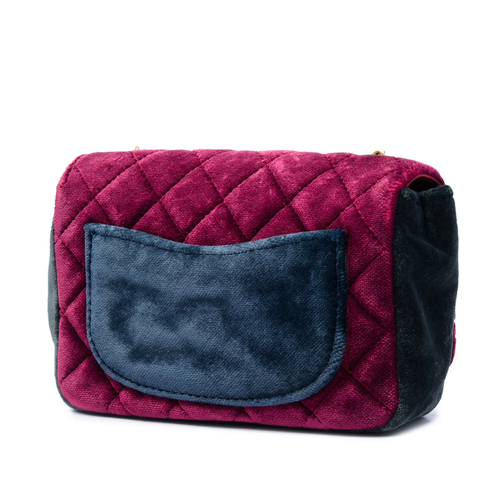 Chanel Paris Cosmopolite Small Tricolor Matelassé Velours Private Affair Camellia à rabat