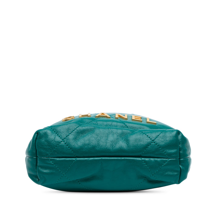 Mini Shiny Calfskin 22 Handbag Green - Gaby Paris