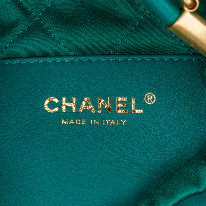 Mini Shiny Calfskin 22 Handbag Green - Gaby Paris