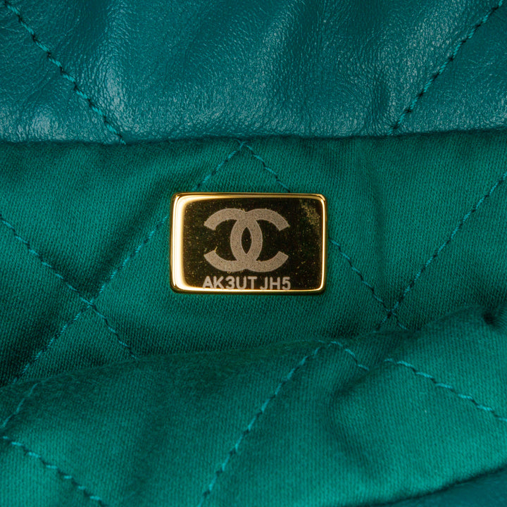 Mini Shiny Calfskin 22 Handbag Green - Gaby Paris