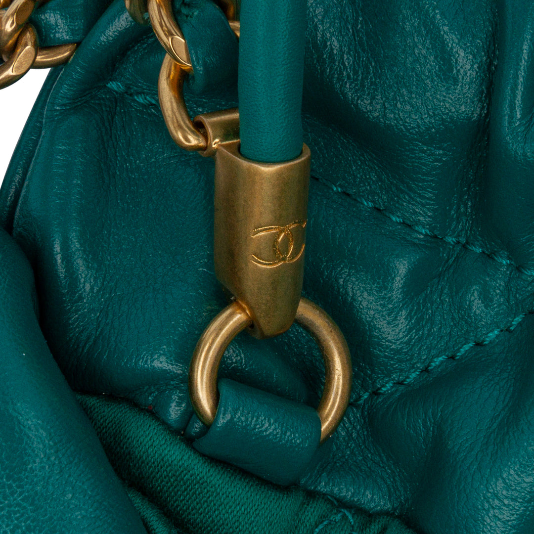 Mini Shiny Calfskin 22 Handbag Green - Gaby Paris