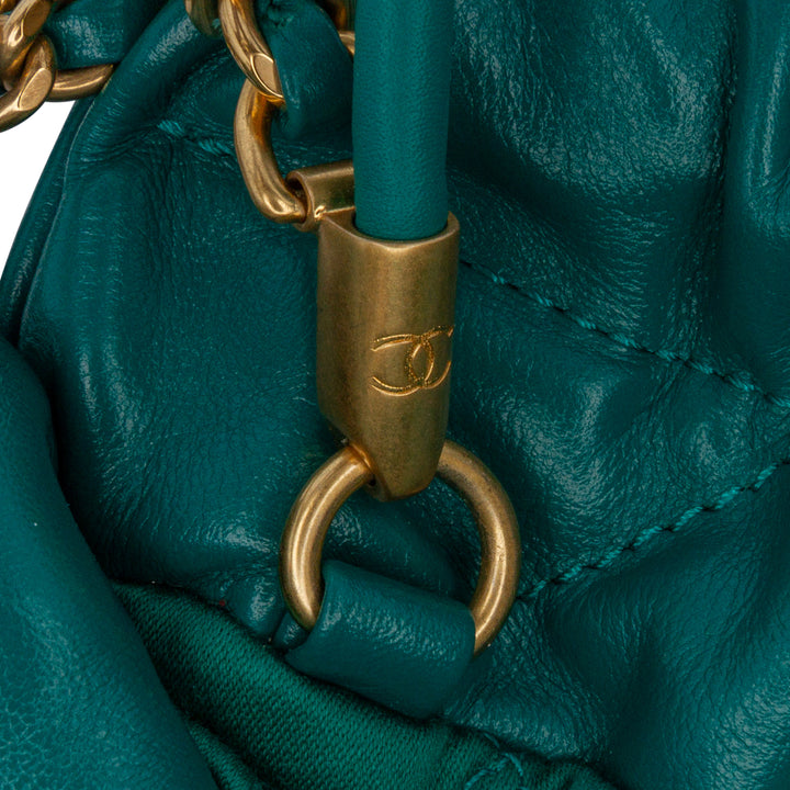 Mini Shiny Calfskin 22 Handbag Green - Gaby Paris